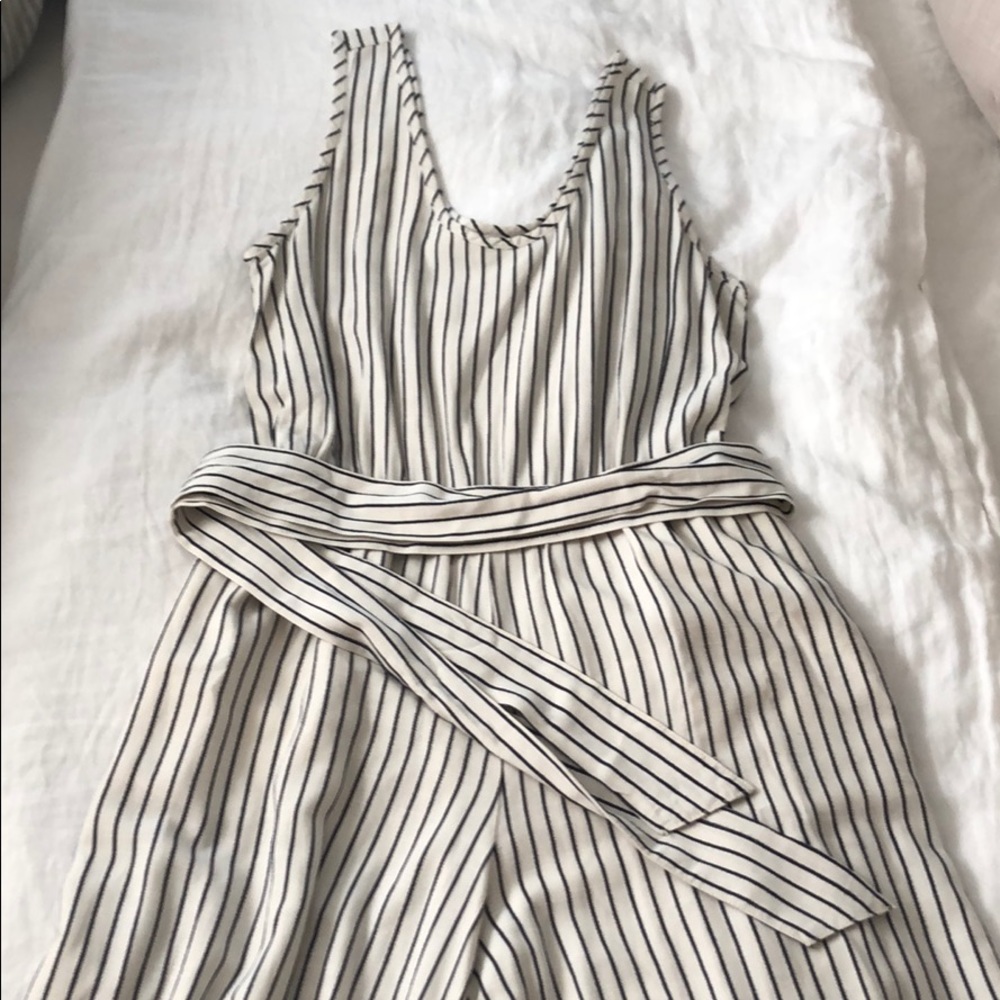 Striped Apron Jumpsuit